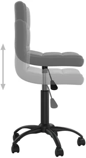 Fotel biurowy, krzesło biurowe vidaXL Obrotowe krzesło biurowe, szare, tapicerowane aksamitem! 334357 - Fotele i krzesła biurowe - miniaturka - grafika 7