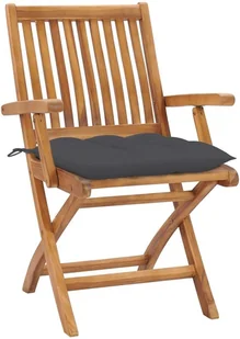vidaXL Składane krzesła ogrodowe z poduszkami, 8 szt., drewno tekowe! 3072792 - Fotele i krzesła ogrodowe - miniaturka - grafika 2