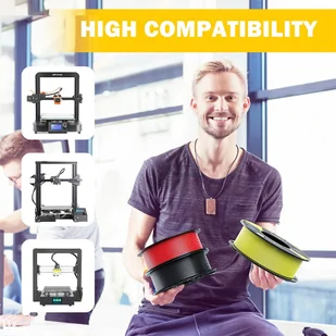 ERYONE ERYONE PETG Filament for 3D Printer 1.75mm Tolerance 0.03mm 1KG(2.2LBS)/Spool - Red 795728EUDF - Filamenty i akcesoria do drukarek 3D - miniaturka - grafika 5