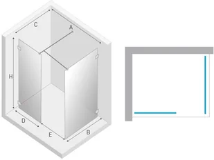 New Trendy EVENTA walk-in 120x80x200 EXK-0229 - Kabiny prysznicowe - miniaturka - grafika 2