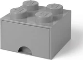 Pojemniki na zabawki - Lego Pojemnik "Brick 4" w kolorze szarym z szufladami - 15,8 x 11,3 x 15,8 cm - miniaturka - grafika 1