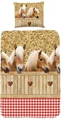 Pościel dla dzieci - Good Morning! Good Morning 5058-A, 135 cm bettwaesche z końmi, 100% bawełna, wielokolorowa, 200 x 135 x 0,5 cm - miniaturka - grafika 1
