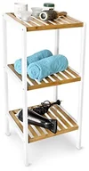 Półki łazienkowe - Relaxdays Regał łazienkowy bambus regał z 3 szufladami HBT: 80 x 35 x 31,5 cm elegancki 3 półki z naturalnego drewna z  regał stojący regał jako regał kuchenny lub drewna do przechowywania w łazience,  10017702 - miniaturka - grafika 1